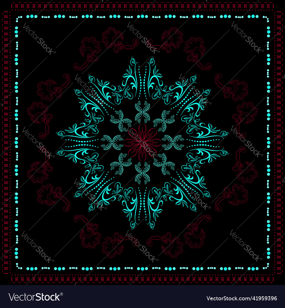 Three color abstract pattern in emerald red black