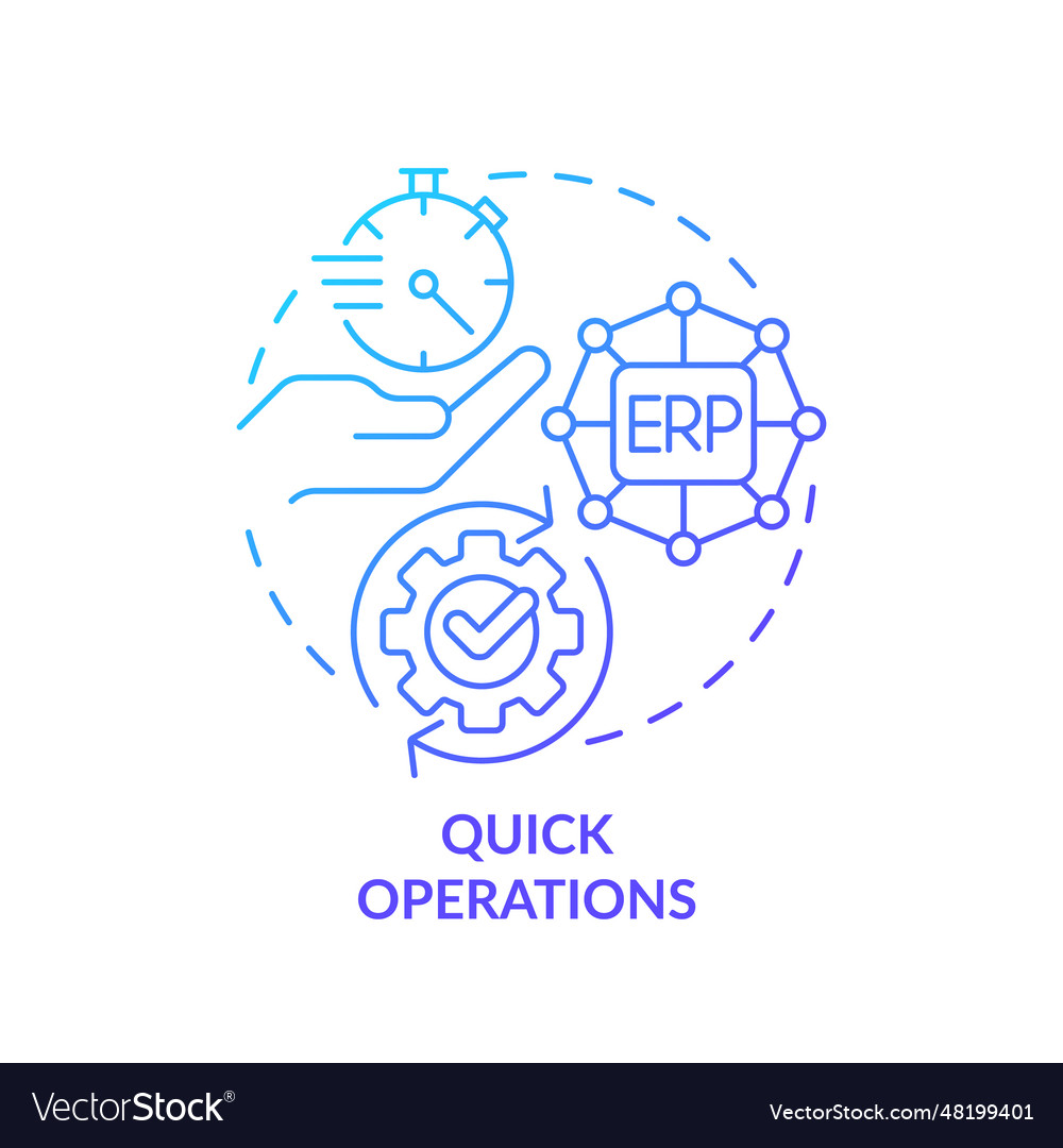 2d gradient quick operations line icon concept Vector Image