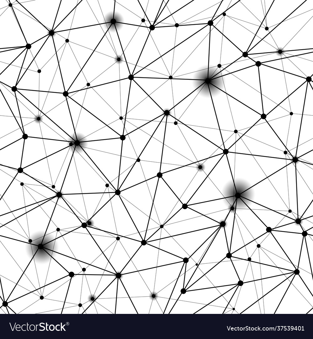Black polygonal network grid seamless pattern vector image Black polygonal network grid seamless pattern