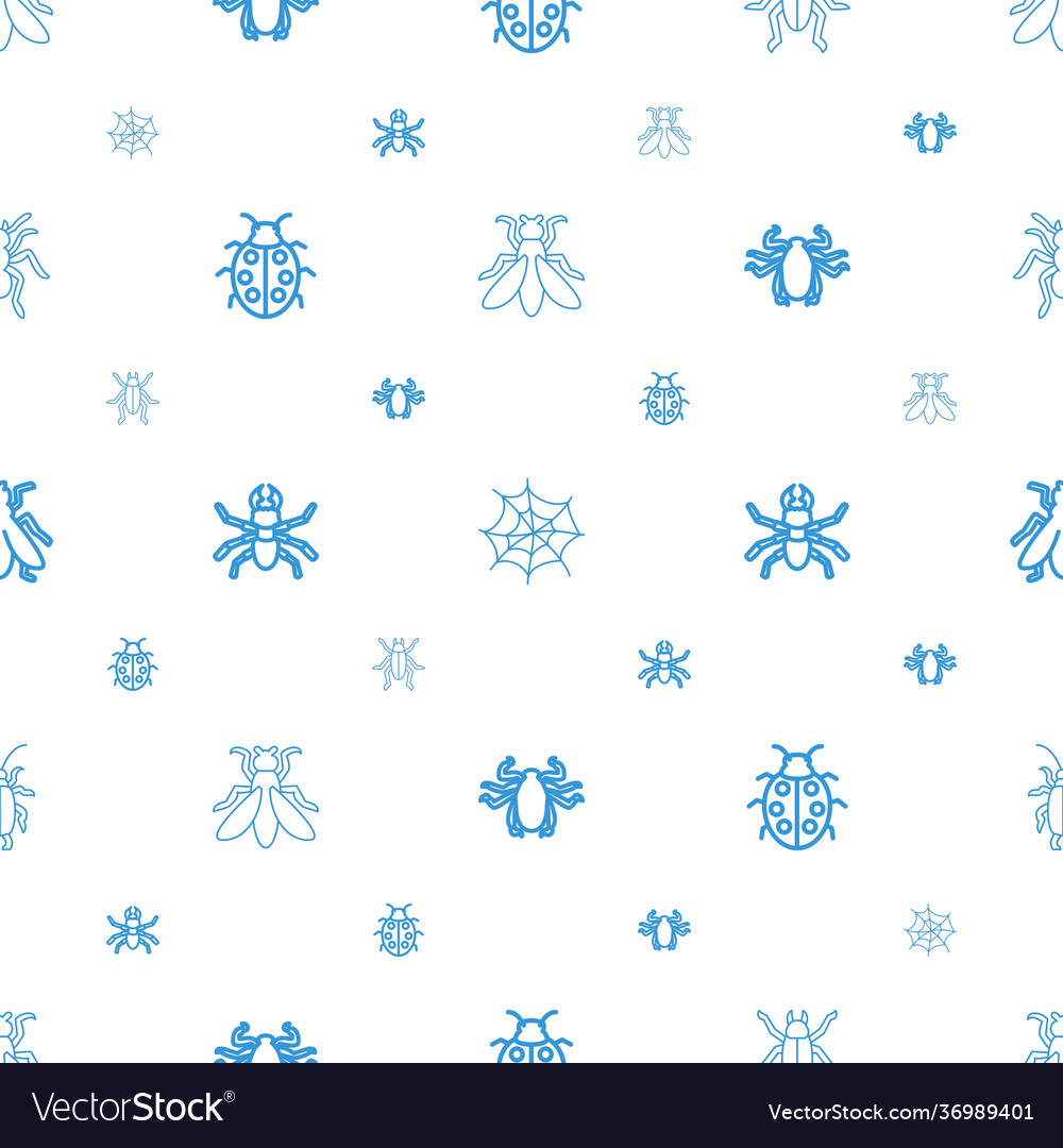 Bug icons pattern seamless white background