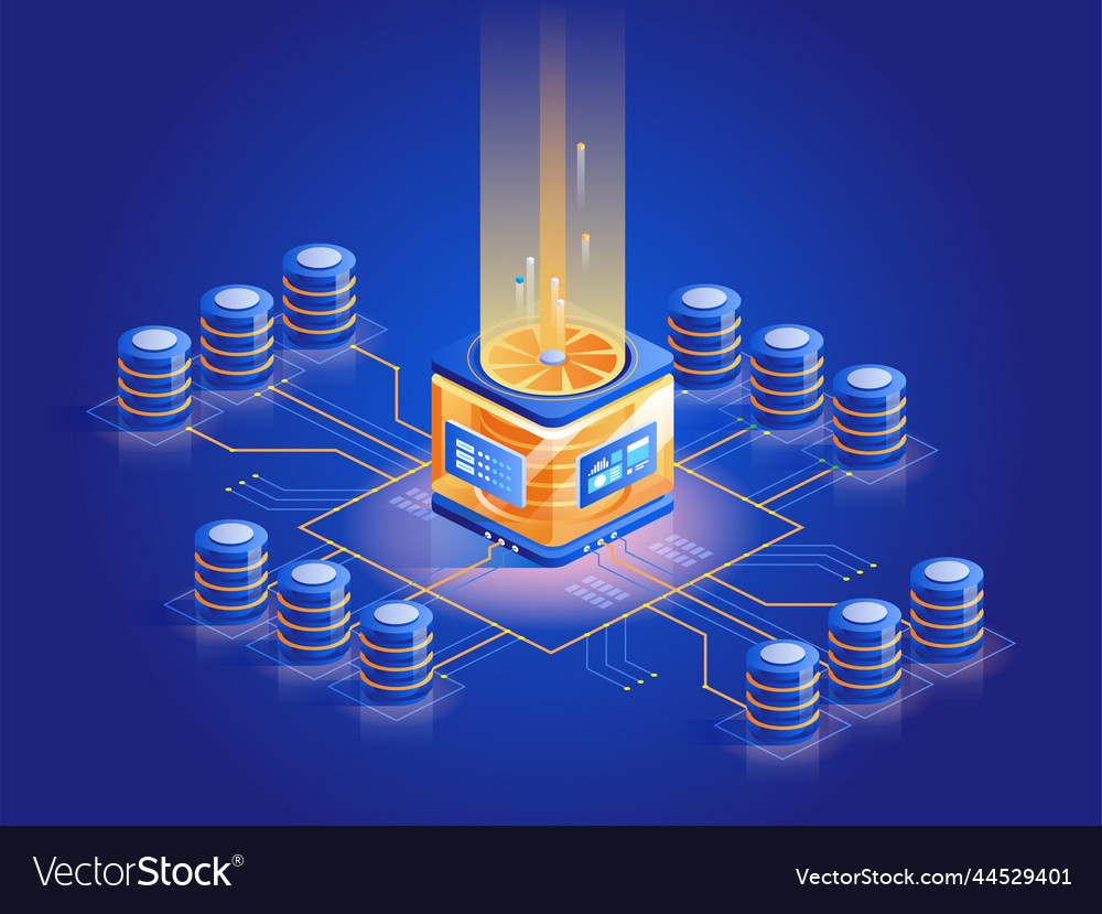 Computer hardware abstract isometric