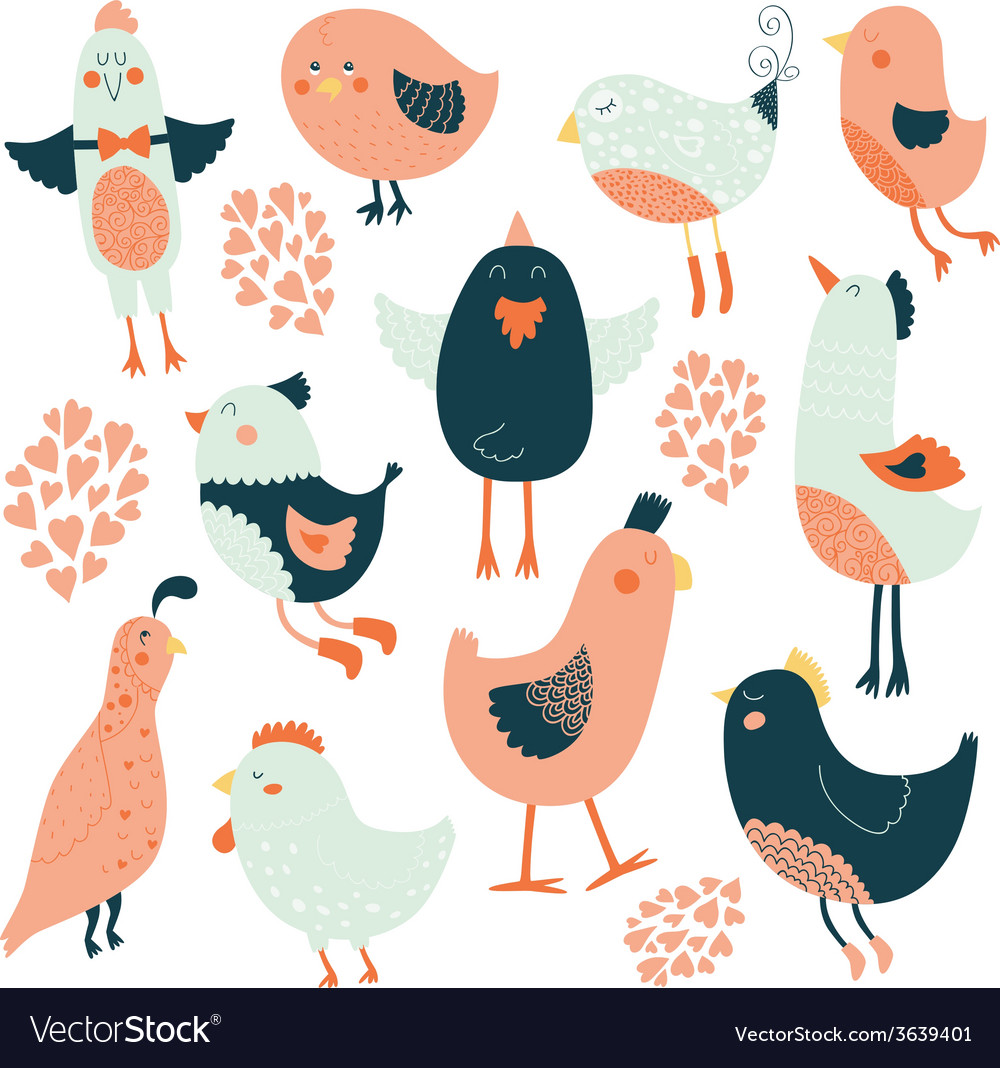 Cute birds collection