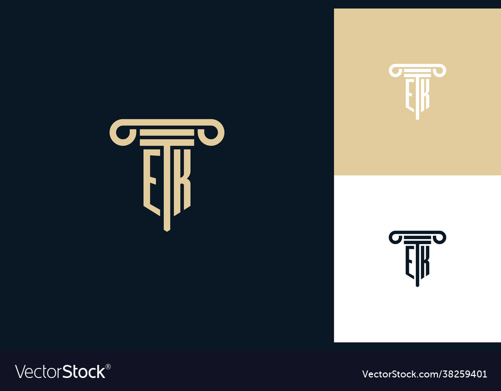 Ek monogram initials design logo lawyer