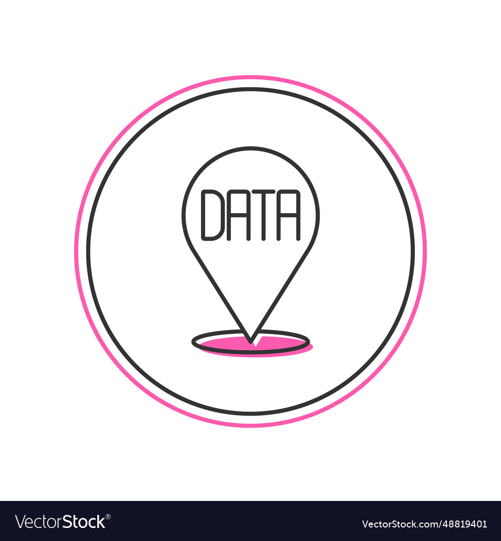 Filled outline data analysis icon isolated vector image Filled outline data analysis icon isolated