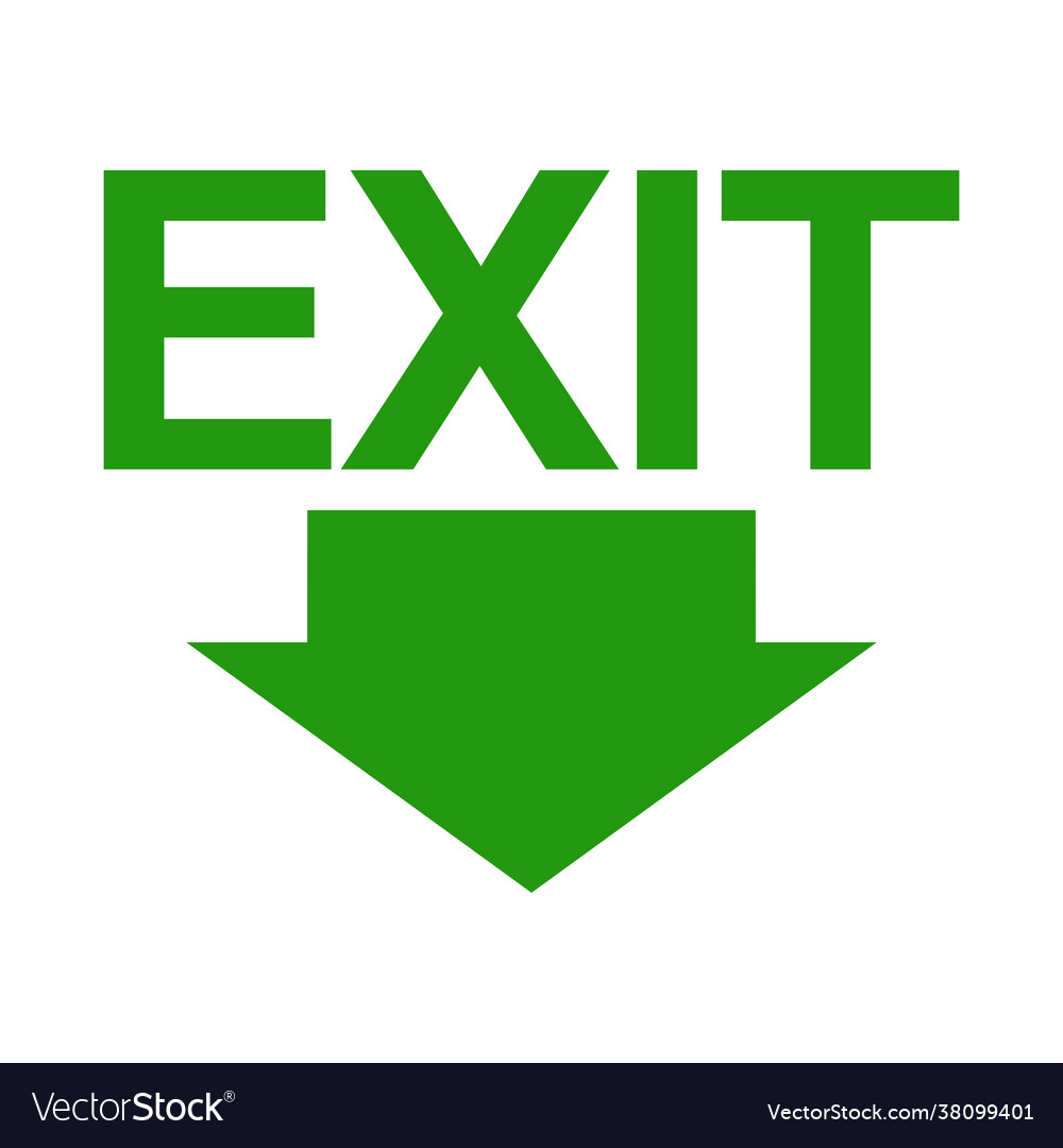 Green exit sign Royalty Free Vector Image - VectorStock