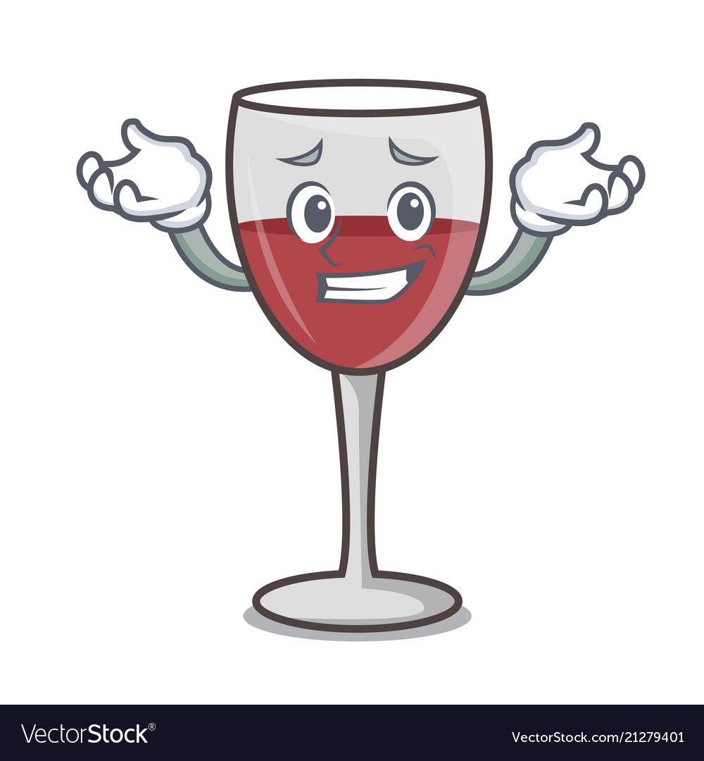 Grinning wine character cartoon style