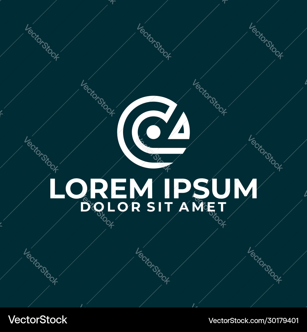 Initial letter cd or dc logo template with circle Vector Image