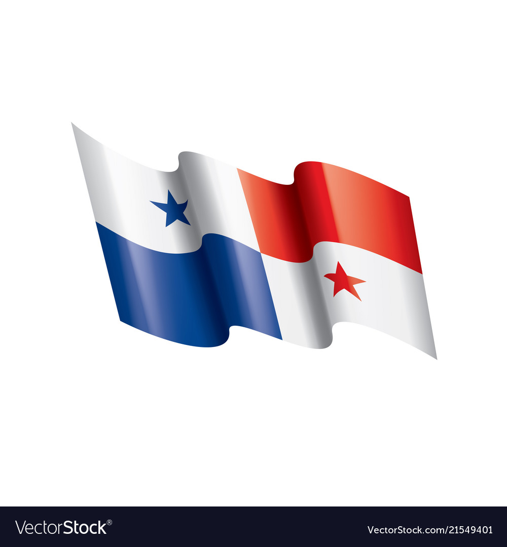 Panama flag on a white Royalty Free Vector Image