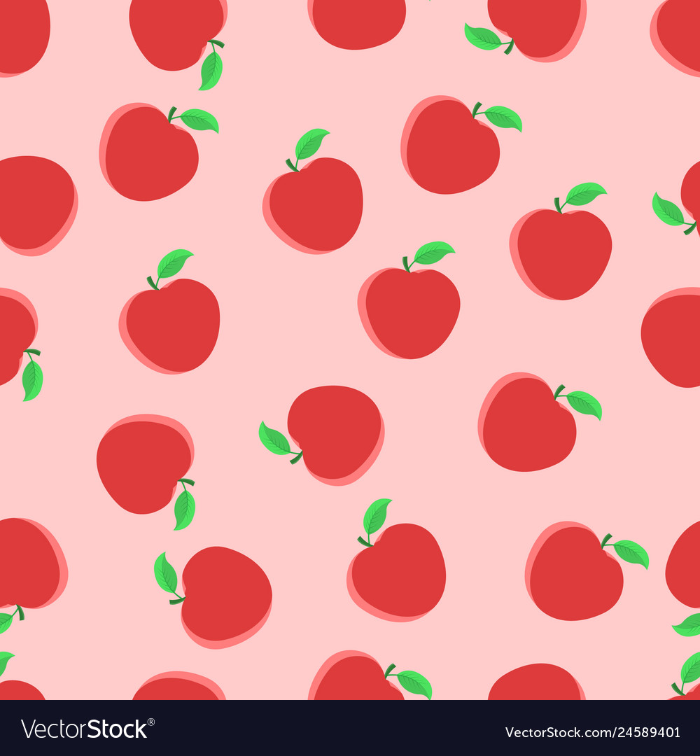 Seamless pattern with red apples