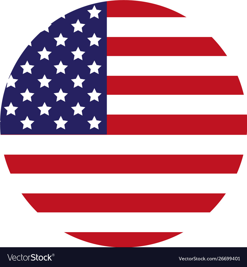 USA Flag Icon - Red White Blue