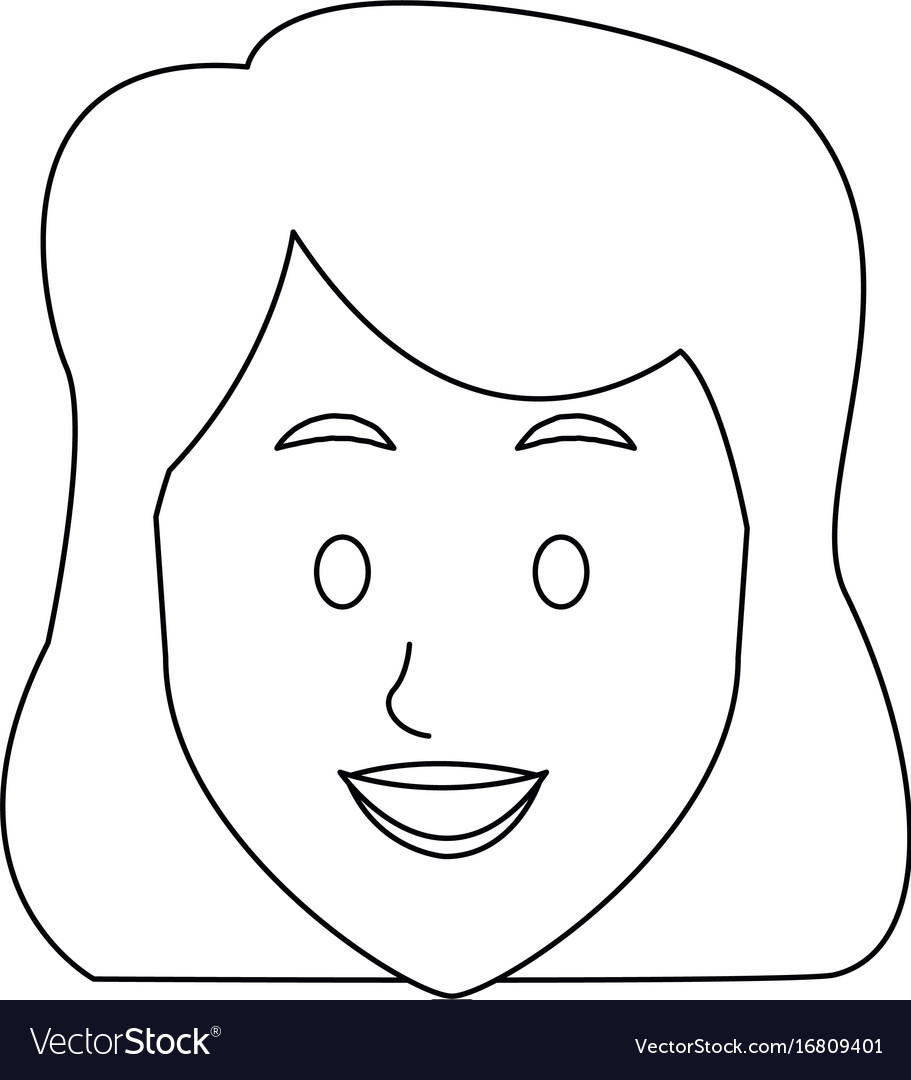 Woman face smile expression cartoon character Vector Image