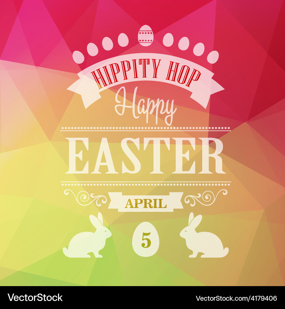 Happy easter typographical poster Royalty Free Vector Image