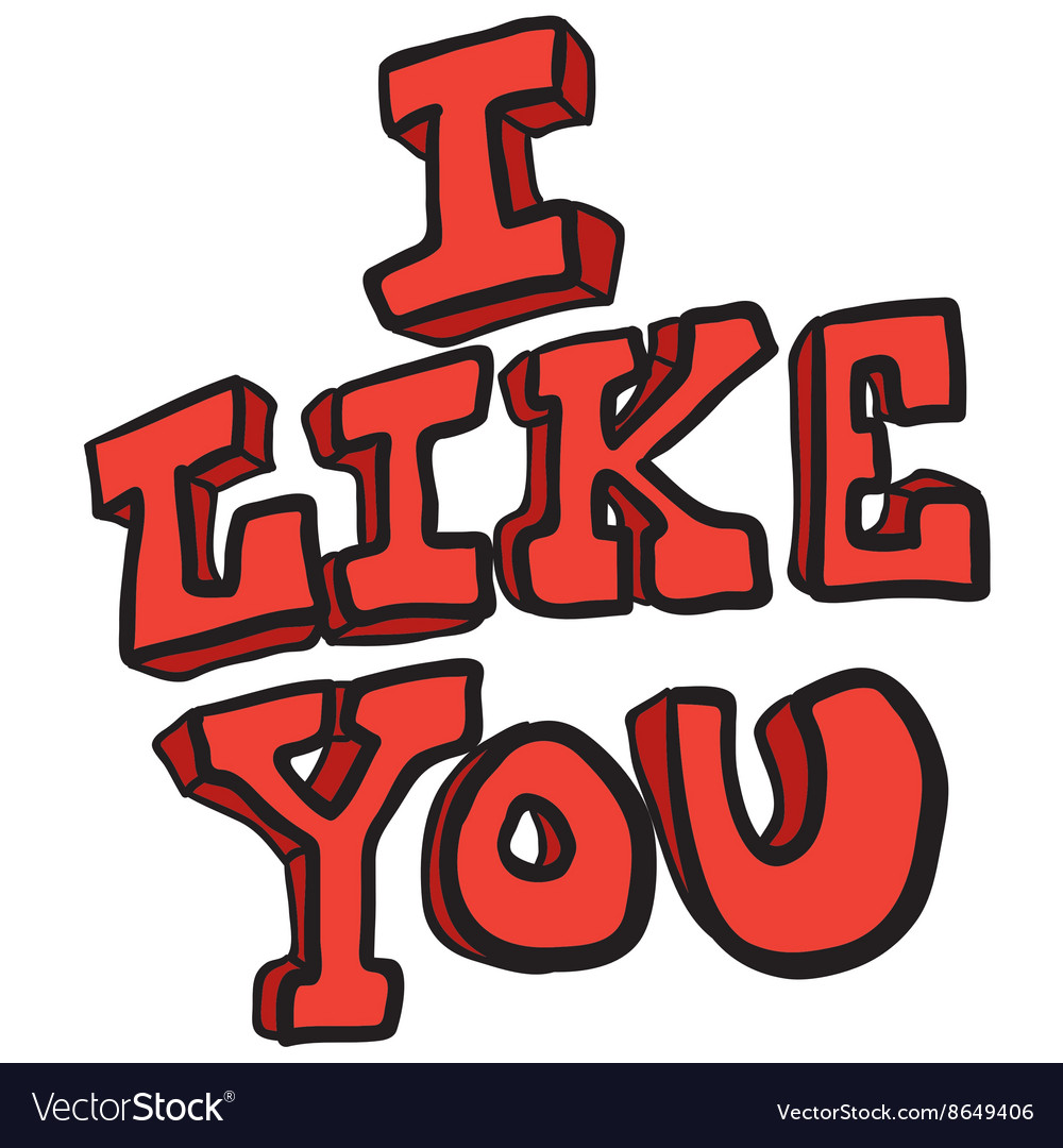 I like you freehand drawn cartoon symbol Vector Image