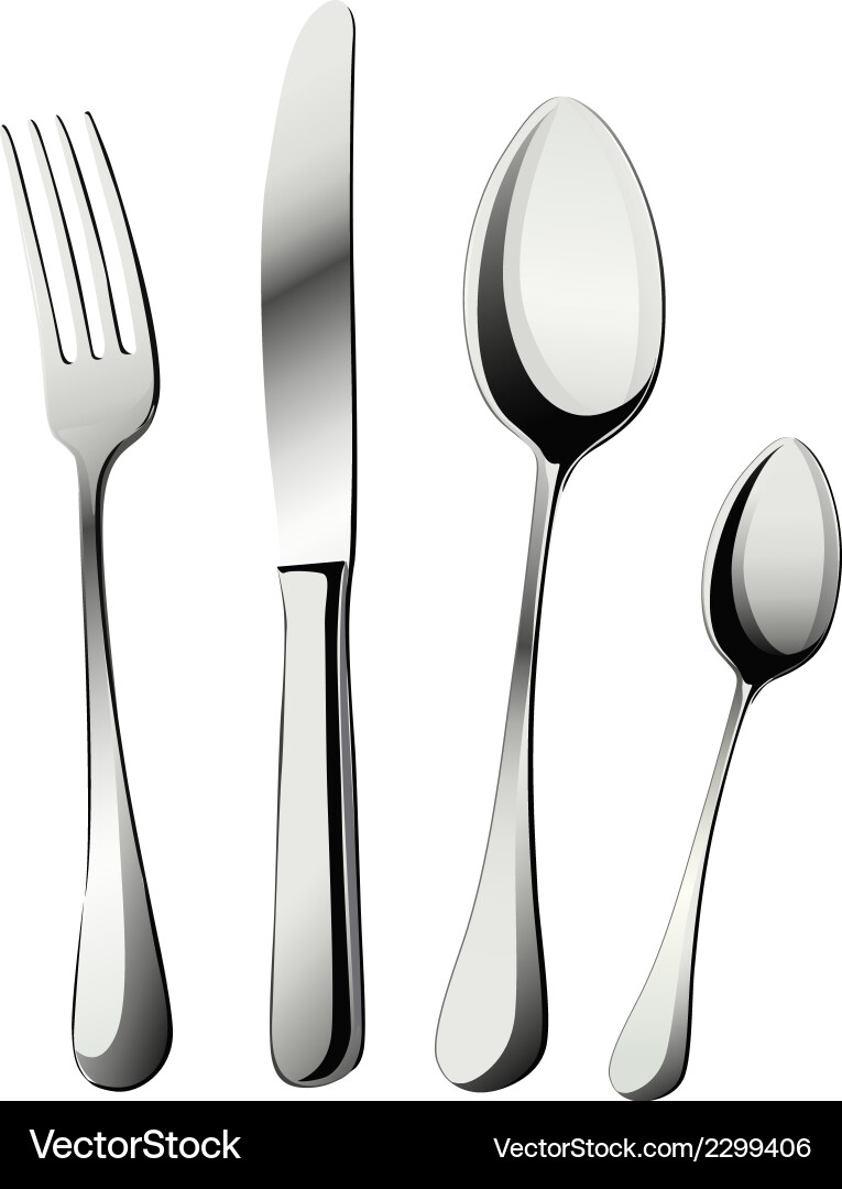 Knife fork and spoons Royalty Free Vector Image