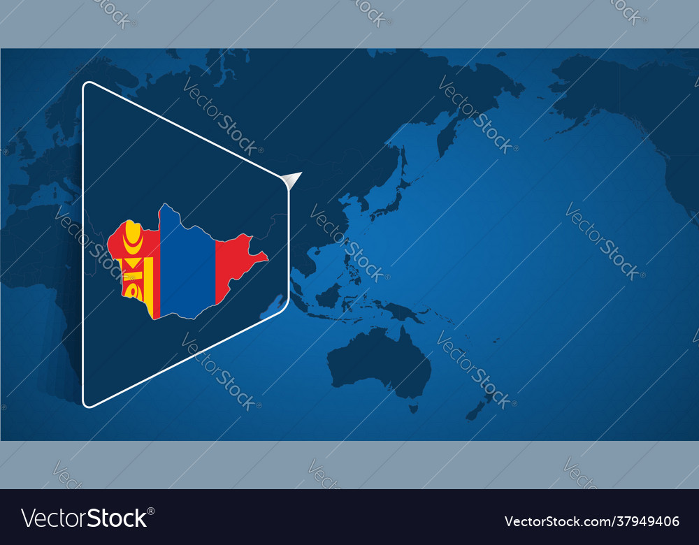 Location Mongolia On World Map Royalty Free Vector Image Location Mongolia On World Map Vector 37949406
