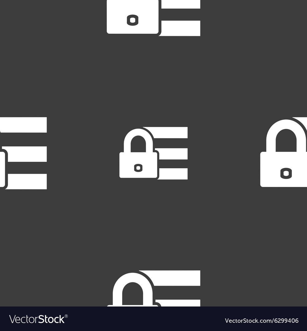 Lock login icon sign seamless pattern on a gray