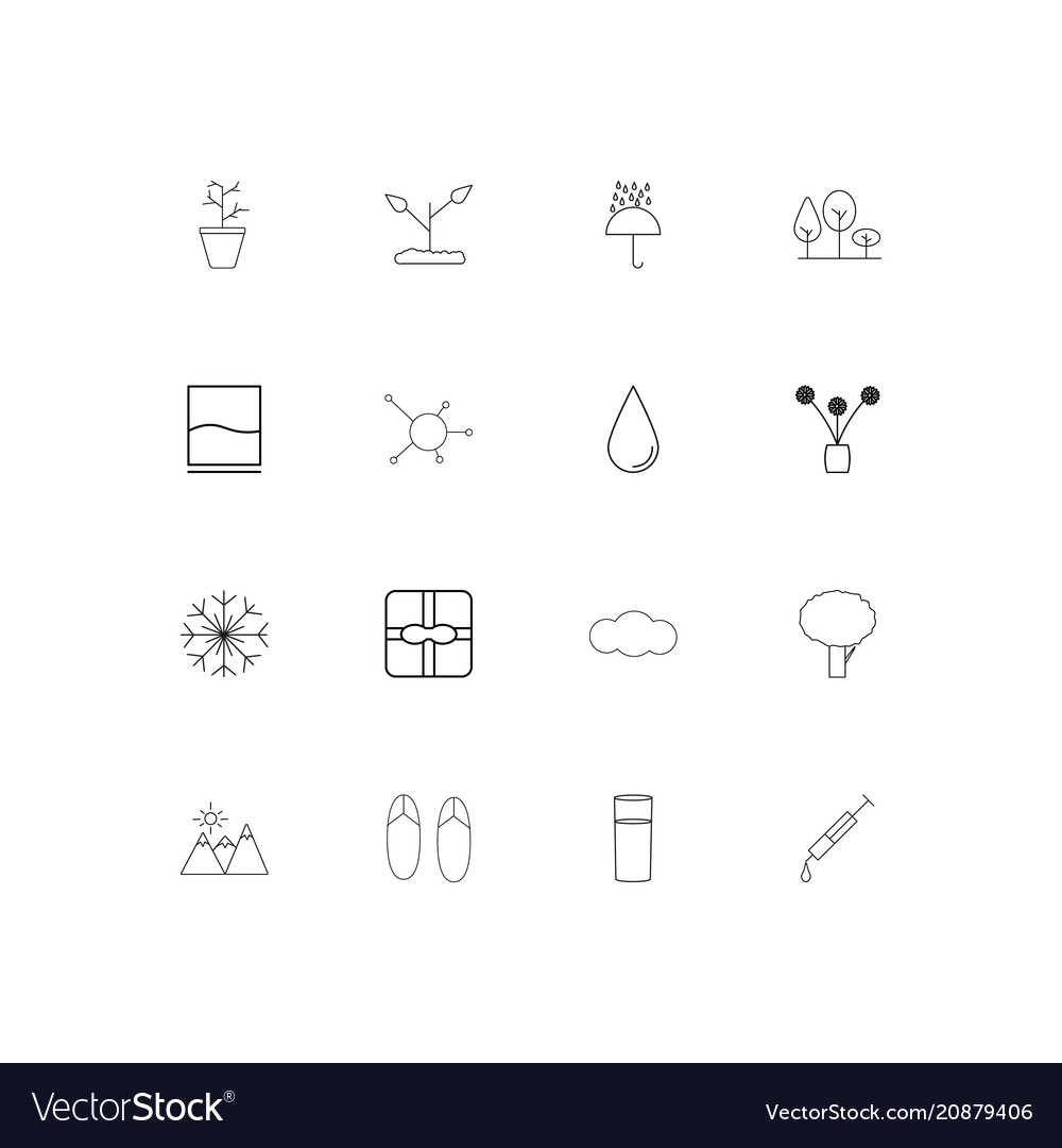 Nature linear thin icons set outlined simple
