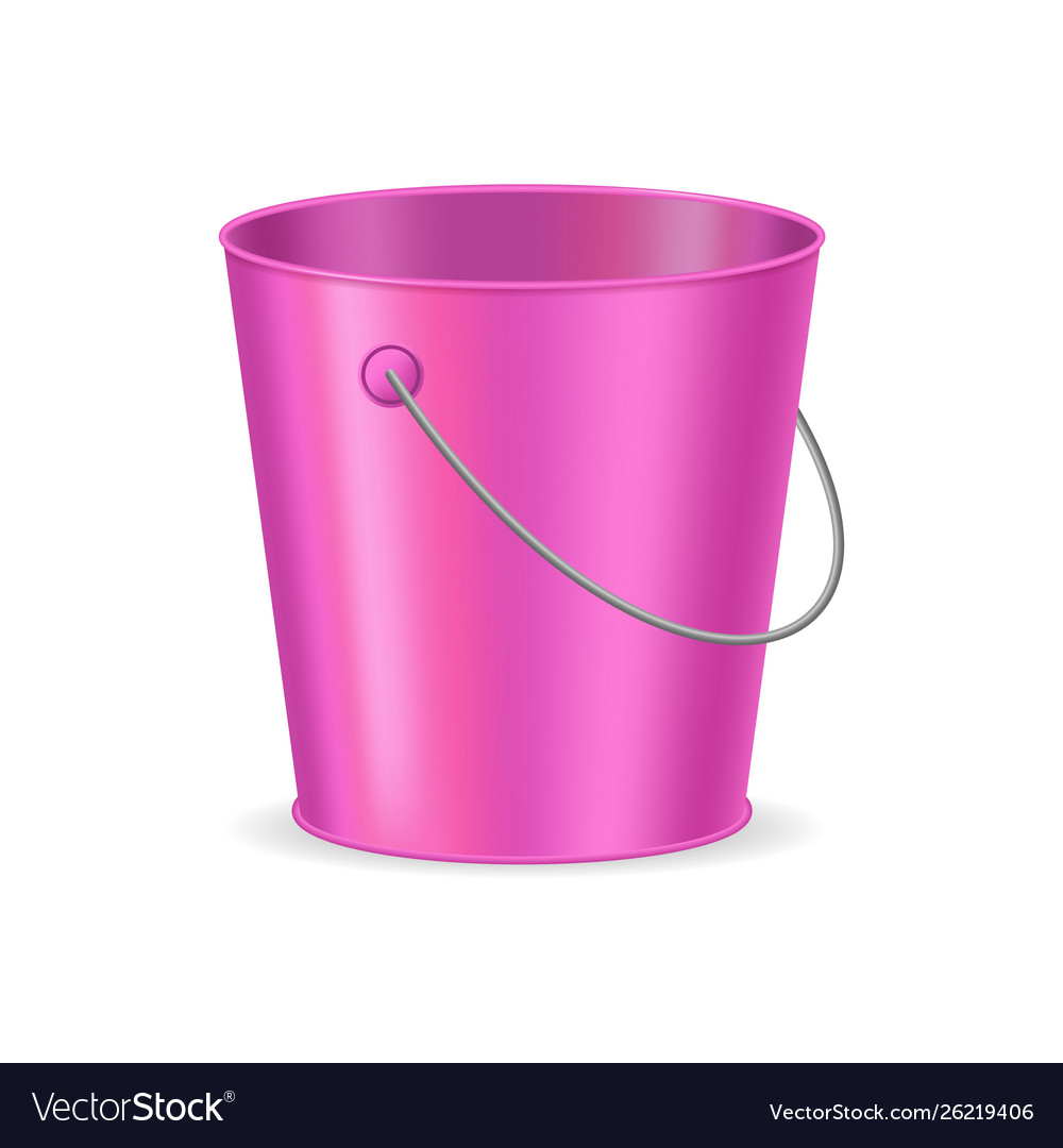 Purple Bucket with Handle - 3D Render
