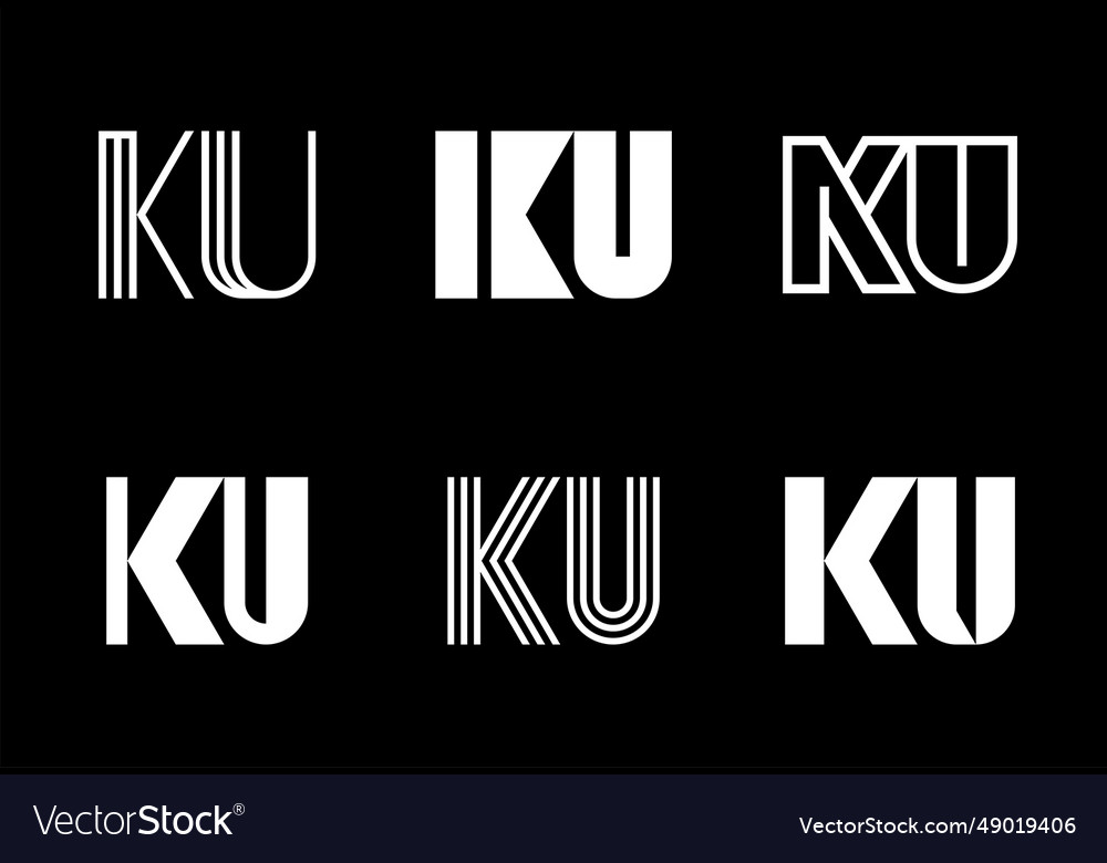 Set of letter ku logos Royalty Free Vector Image