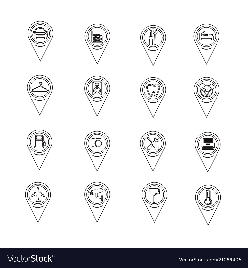 Set von Kartenzeiger-Symbolen für die Website vector image Set von Kartenzeiger-Symbolen für die Website
