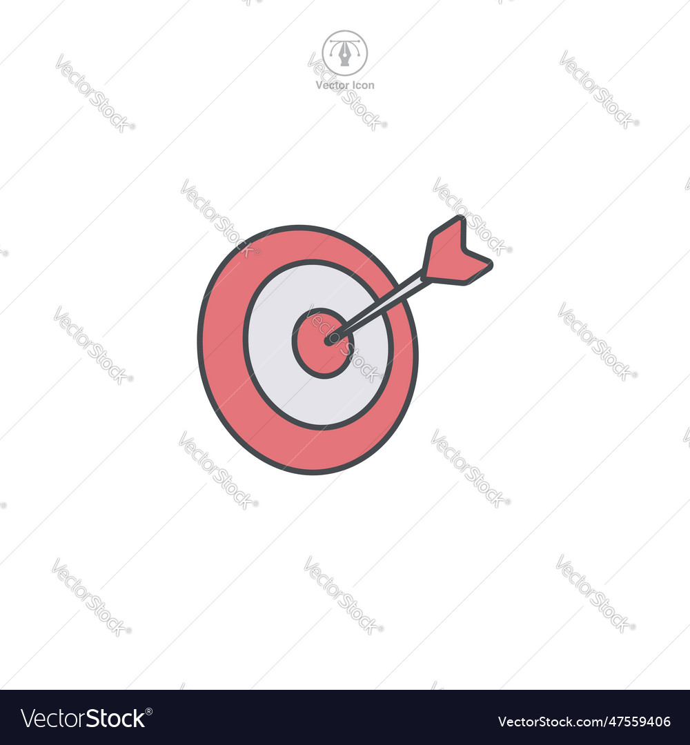 Sleek of a target icon representing goal-setting Vector Image Sleek of a target icon representing goal-setting