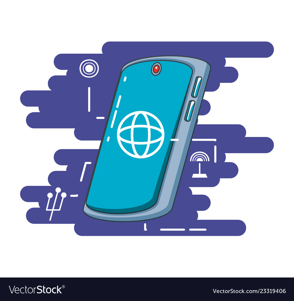Smartphone device with browser in screen Vector Image Smartphone device with browser in screen