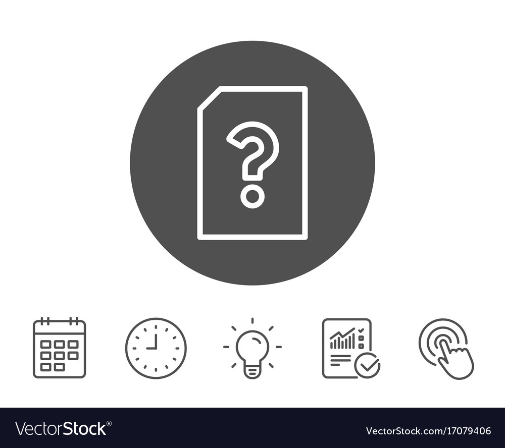 Unknown document line icon file with question
