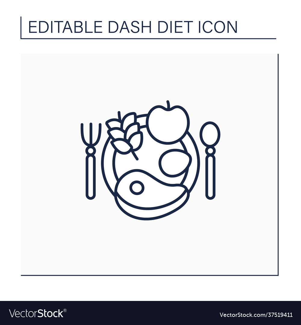 Balanced nutrition line icon vector image Balanced nutrition line icon