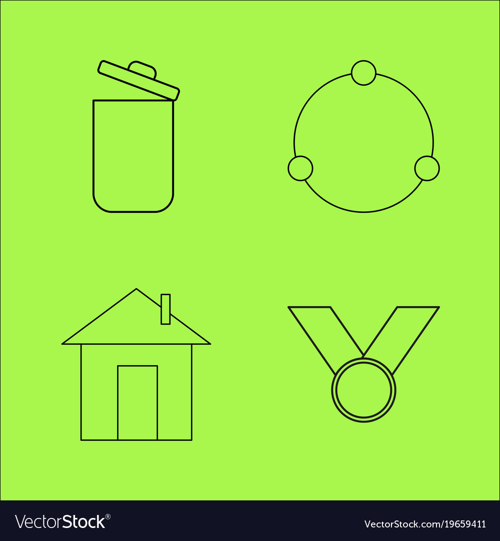 Basic content simple linear outline icon set