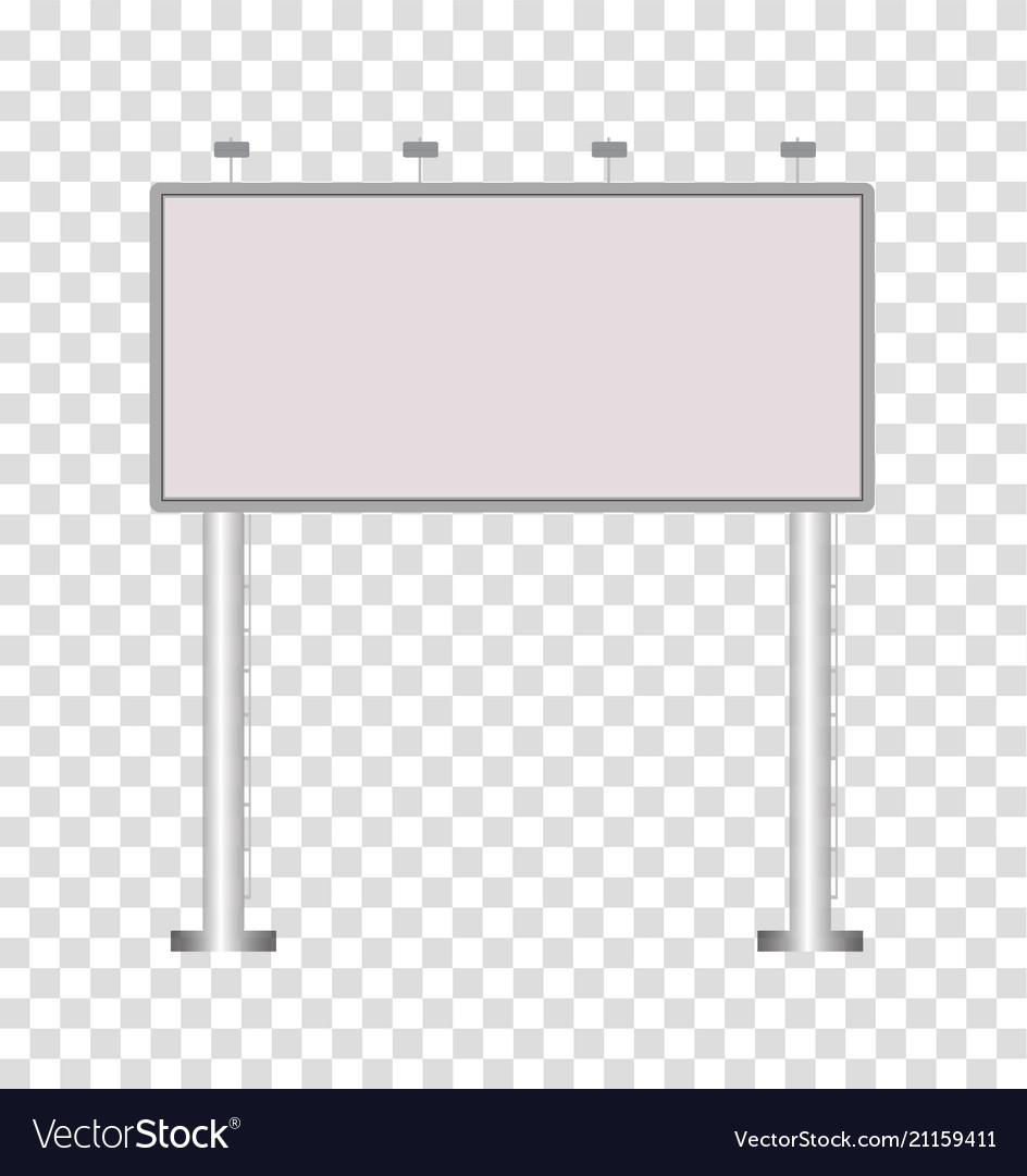 Blank big billboard on transparent background