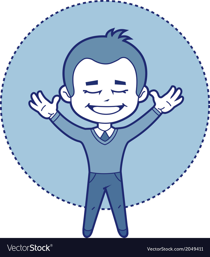 Character manager smiling