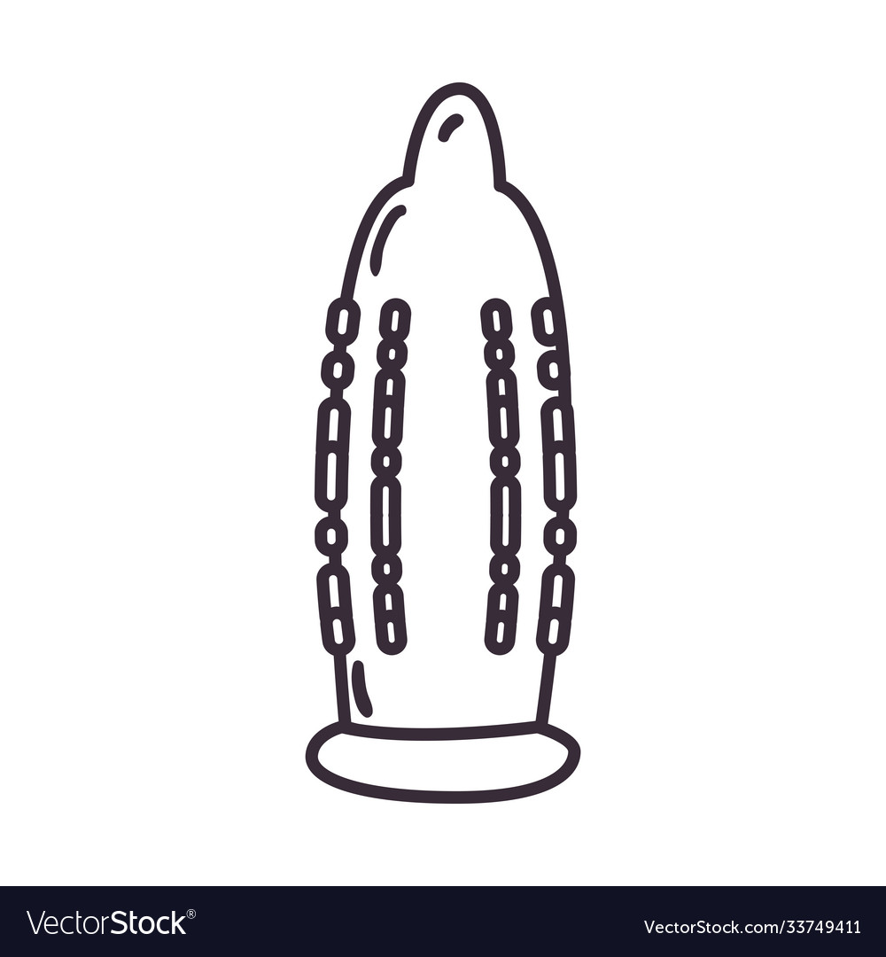 Condom with texture line style icon design