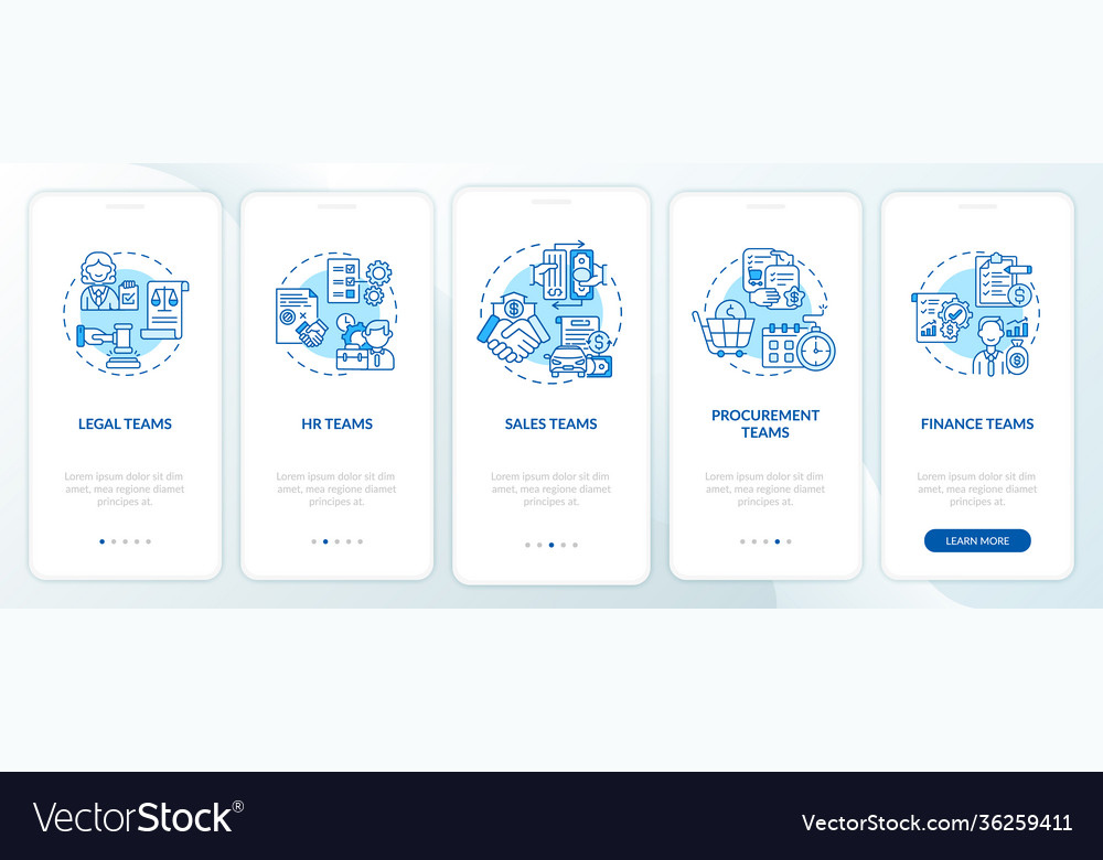 Contract management software users onboarding vector image Contract management software users onboarding