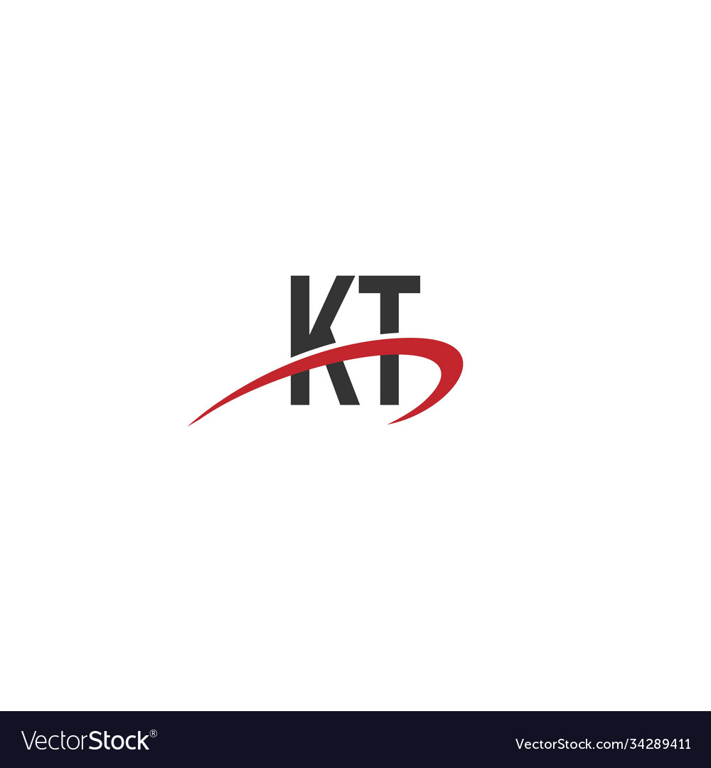 Initial letter kt linked swoosh monogram logo