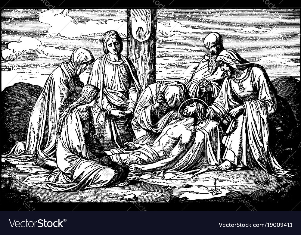 Jesus Lowered from the Cross - Biblical Scene