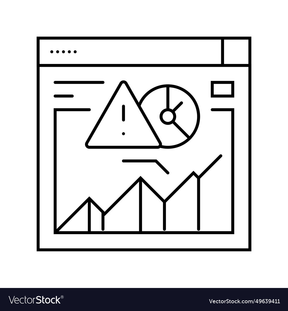 Modeling risk line icon vector image Modeling risk line icon