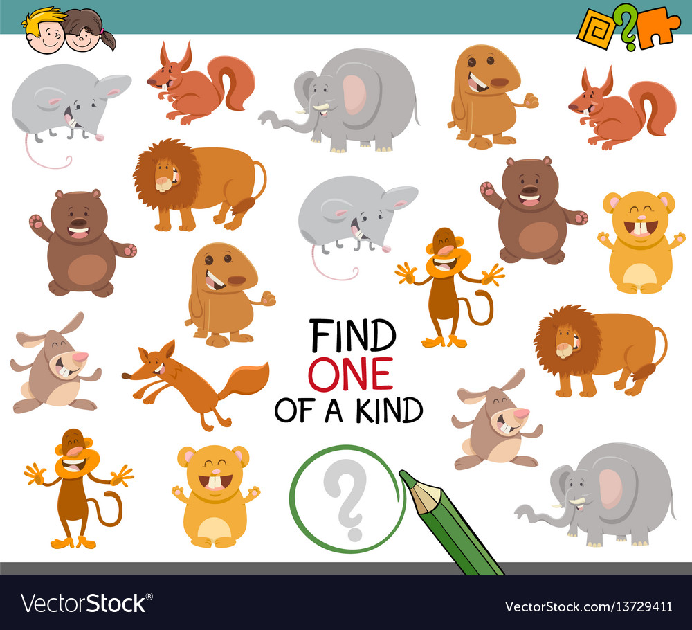 One of a kind activity for kids Royalty Free Vector Image