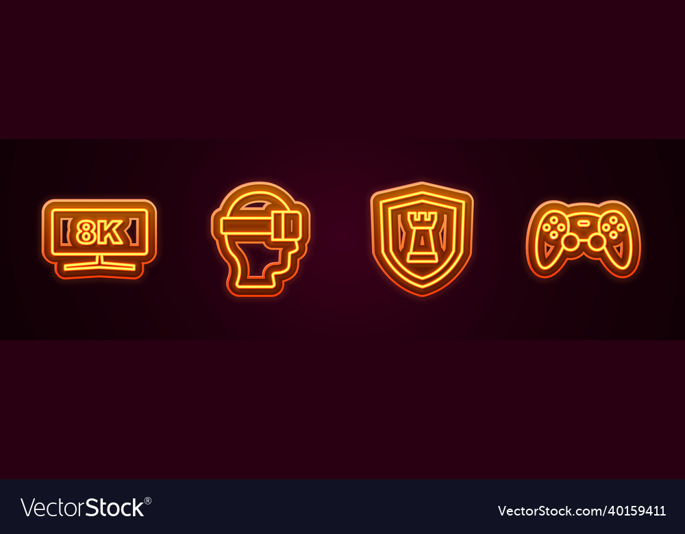 Set line computer monitor virtual reality glasses vector image Set line computer monitor virtual reality glasses
