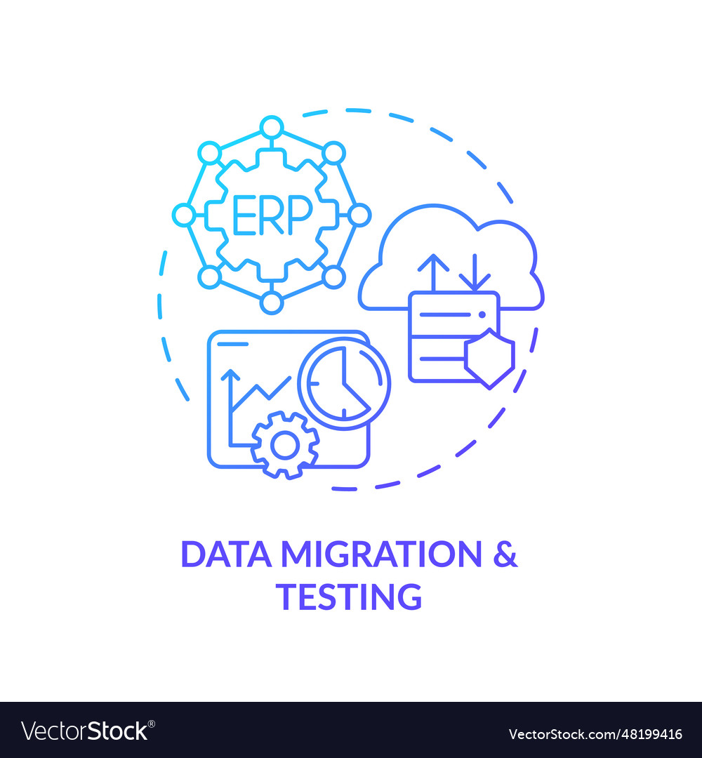 2d data migration and testing line icon concept Vector Image