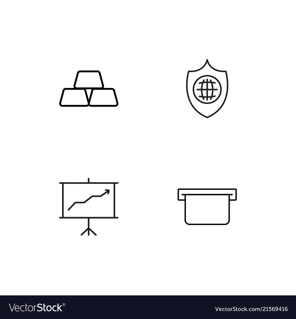 Banking linear icons set simple outline