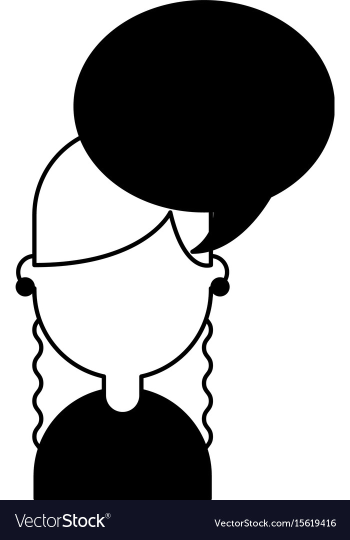 Cute young girl with speech bubble avatar