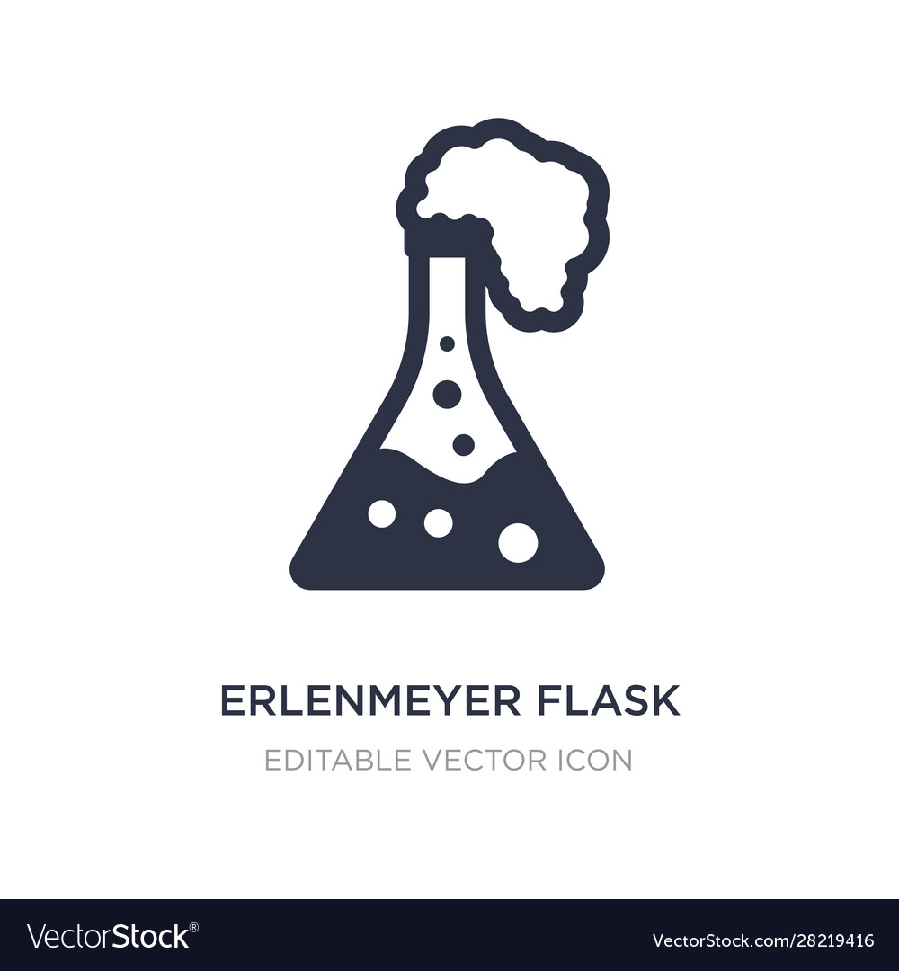 Erlenmeyer flask icon on white background simple vector image Erlenmeyer flask icon on white background simple