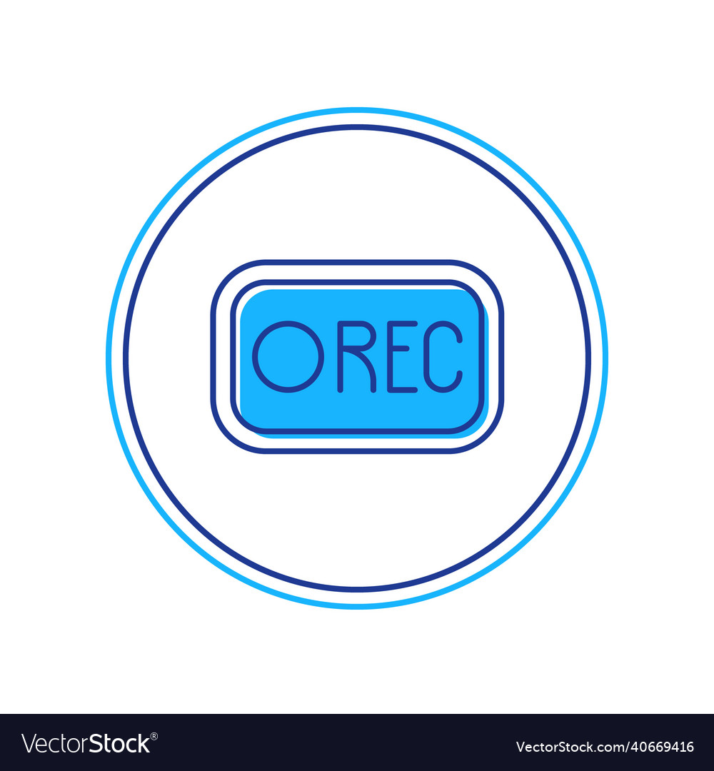 Filled outline record button icon isolated vector image Filled outline record button icon isolated
