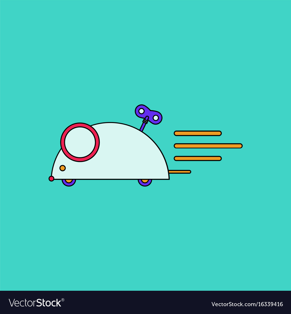 Flat icon design collection clockwork mouse toy