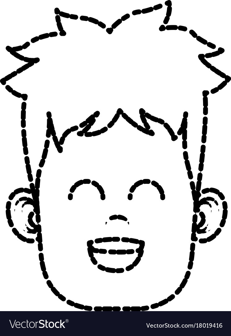 Funny boy face Royalty Free Vector Image - VectorStock