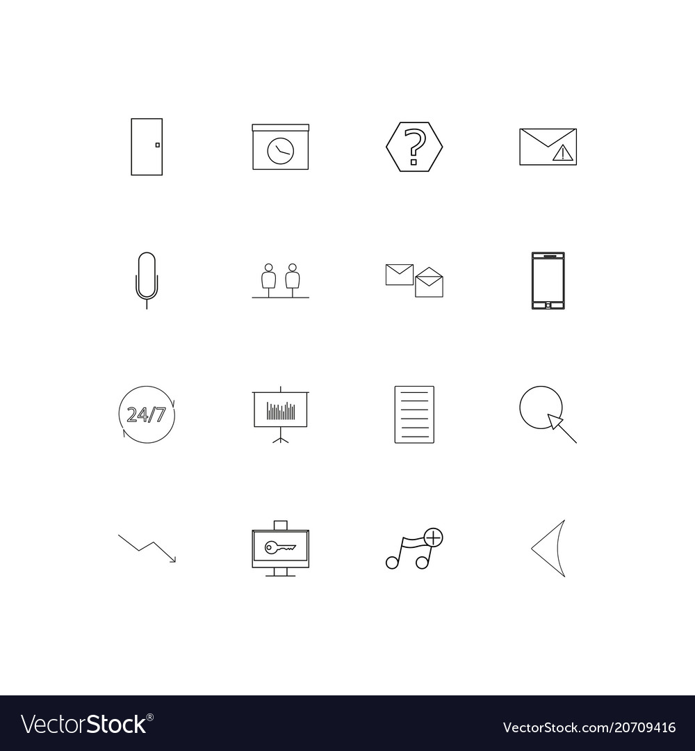 Internet of things simple linear icons set vector image Internet of things simple linear icons set