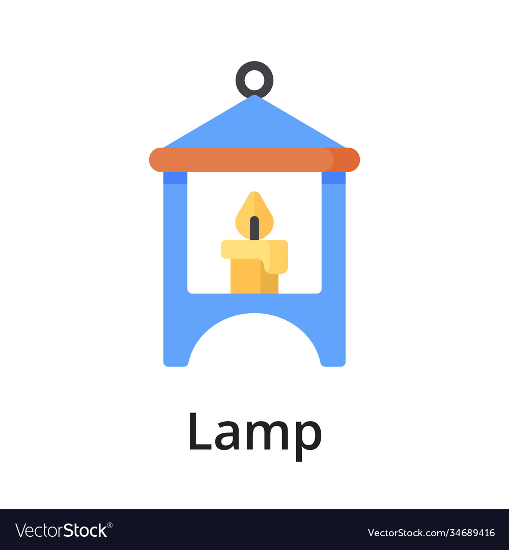 Lamp flat single object icon Vector Image Lamp flat single object icon