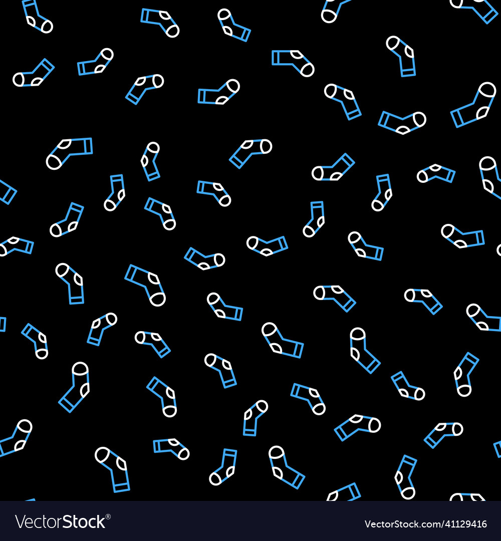 Line socks icon isolated seamless pattern on black vector image Line socks icon isolated seamless pattern on black