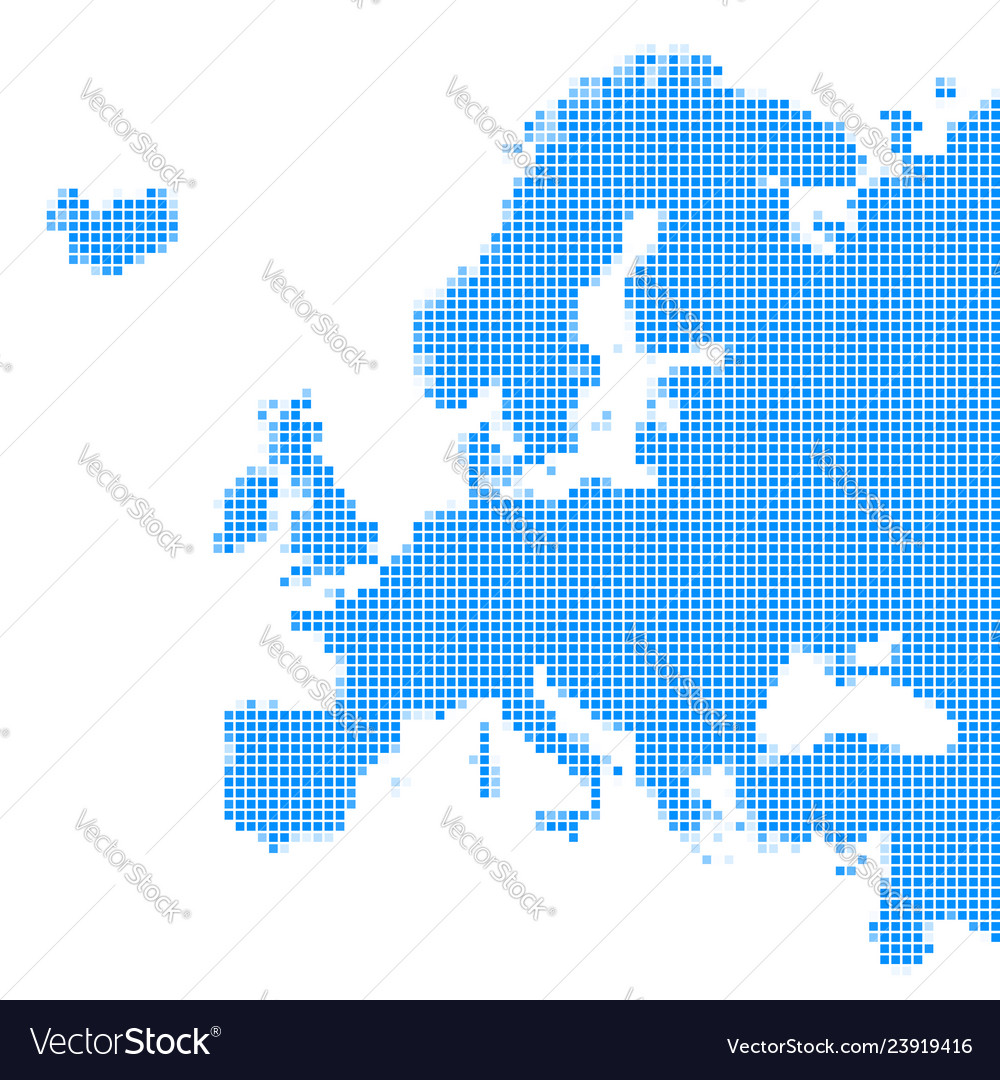 Map of europe squares with spacing Royalty Free Vector Image