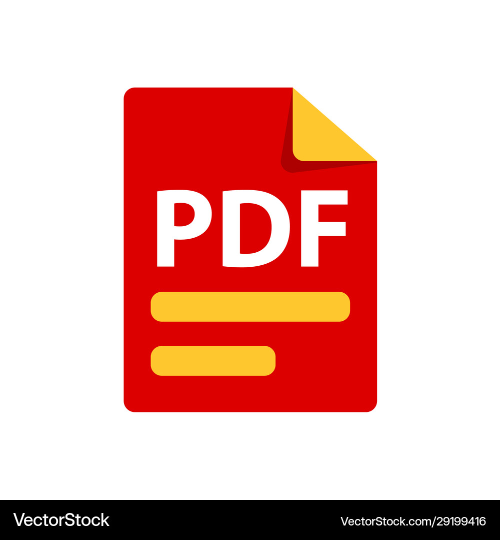 Red icon pdf file format extensions Royalty Free Vector
